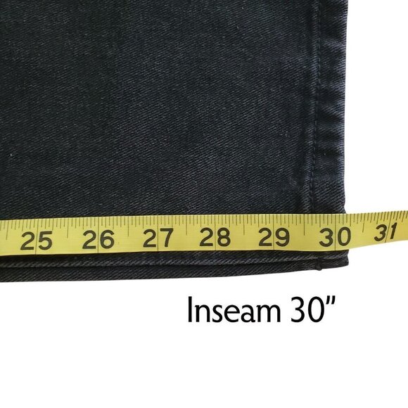 Genleck Y2K NWT BF Jeans Ripped High Waist Baggy Black Distressed Wide Leg S - Picture 12 of 16